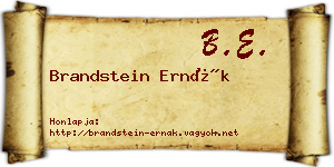 Brandstein Ernák névjegykártya